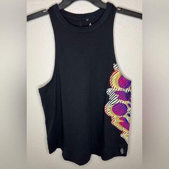 FP Movement by Free People Black Tank Top with Pink and Purple Accents - Picture 3 of 8